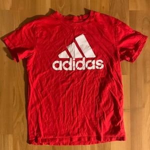Kids Large Adidas Short Sleeve T-Shirt (Red)